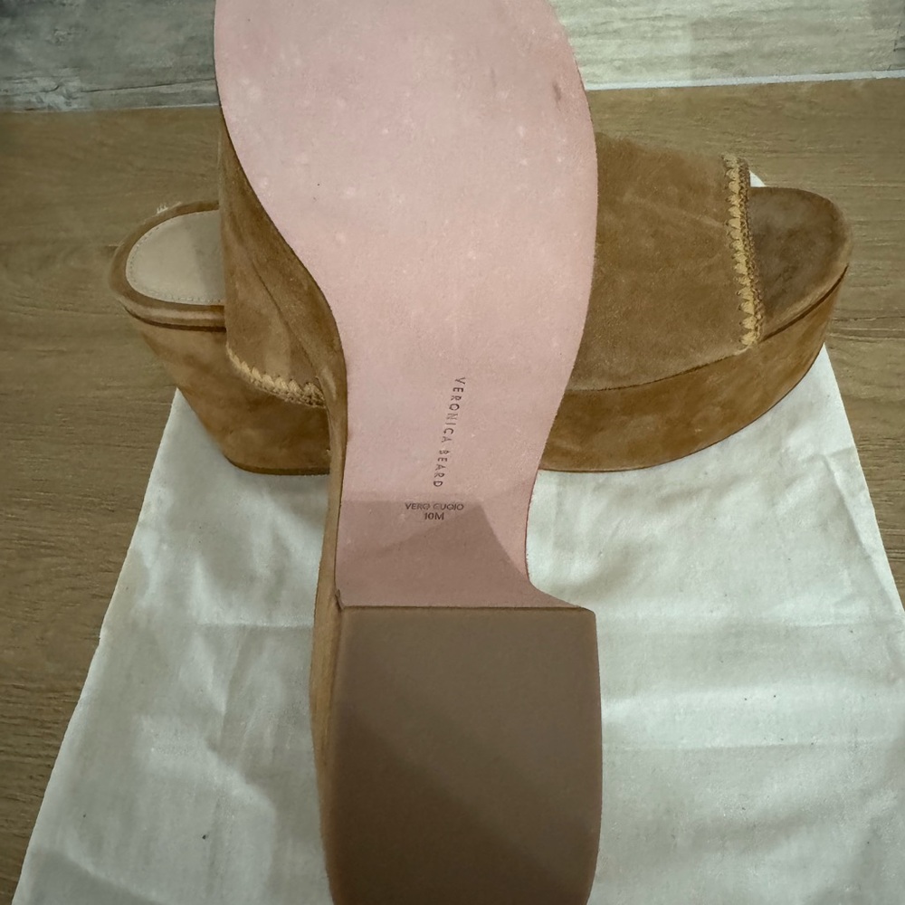 Veronica Beard Tan Suede Clogs - Picture 6 of 7